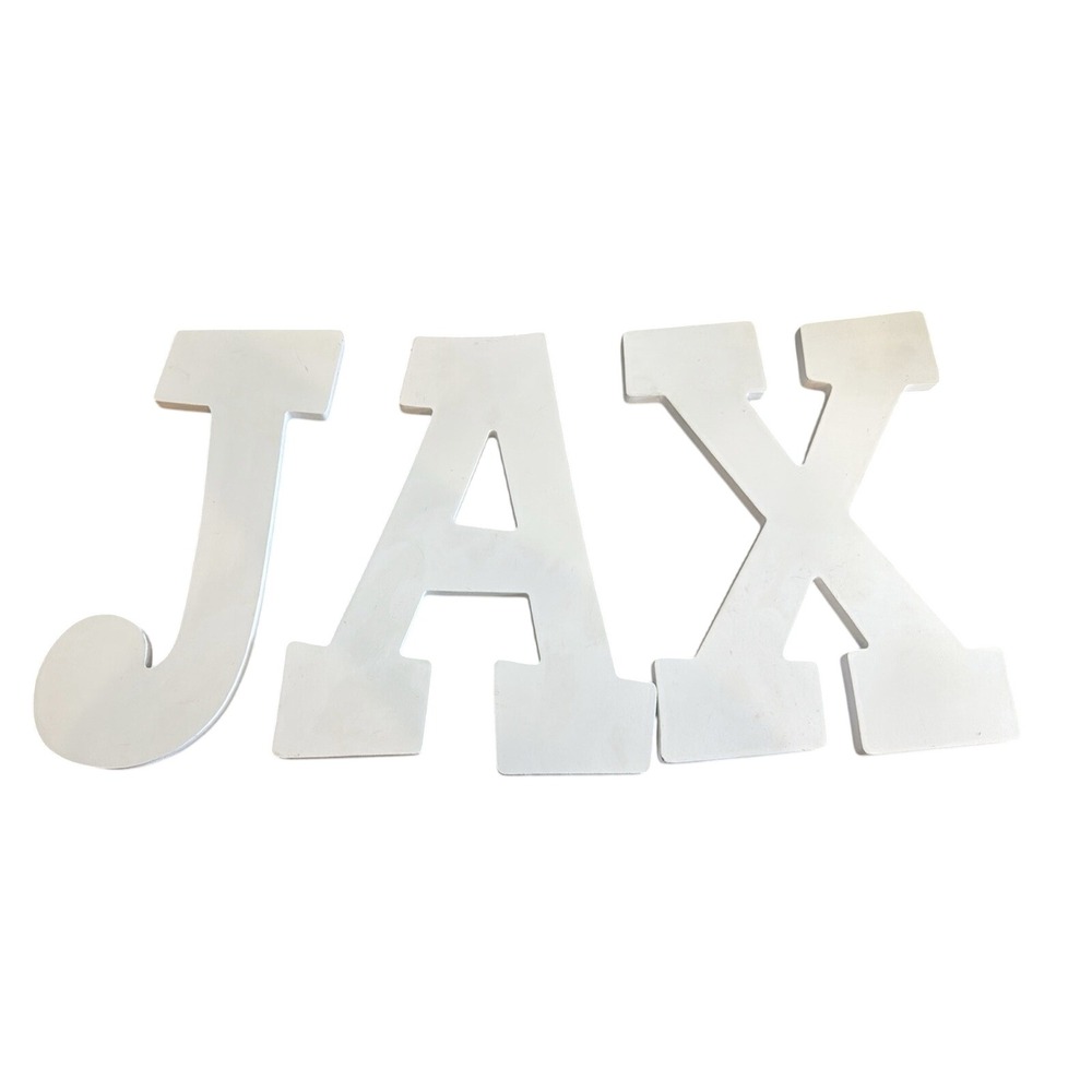 "JAX" Wooden Hanging Wall Decor 6.6"x8.8" - White